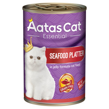 Aatas Cat Essential Seafood Platter Cat Canned Food 400g Carton (24 Cans)
